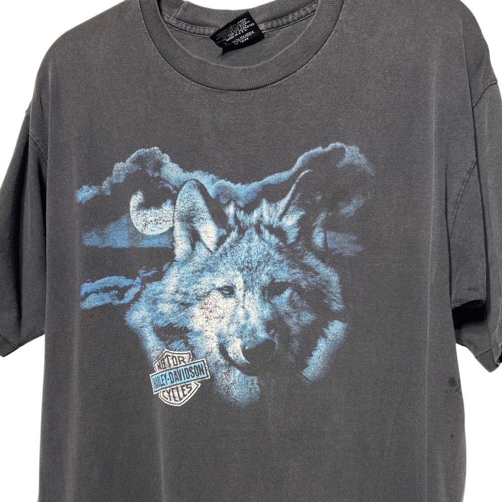 VTG‎ Harley Davidson Wolf Moon T-Shirt Dick Farmers Orlando FL Size Large - Picture 3 of 10